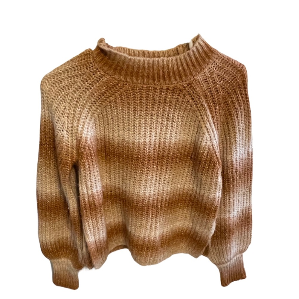 Gold Crop Fuzzy Sweater